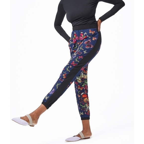 Terez Blue Pink Red kaleidoscope butterfly jogger RipStop Track Pants Sz L - Picture 15 of 15